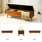 Dolly Mid-century Tufted Storage Bench with 45-degree splicing design by HULALA HOME