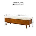 Dolly Mid-century Tufted Storage Bench with 45-degree splicing design by HULALA HOME