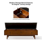 Dolly Mid-century Tufted Storage Bench with 45-degree splicing design by HULALA HOME