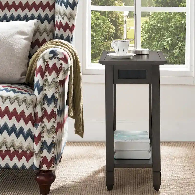 Leick Home Rustic Slate Side Table with USB-C Port
