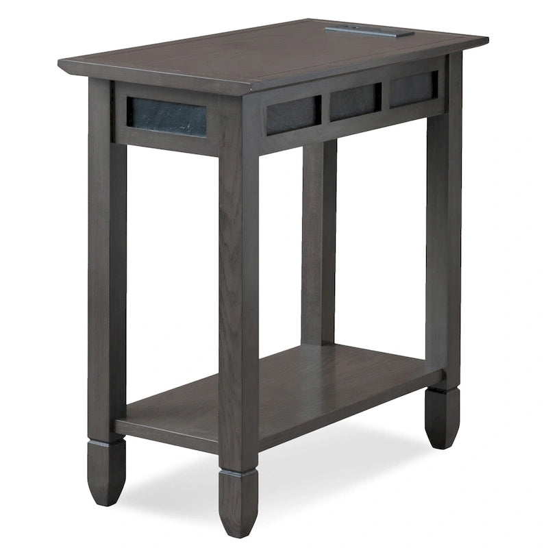 Leick Home Rustic Slate Side Table with USB-C Port