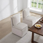 Nathan Dining Chair with Caster & Storage Set of 2 - N/A