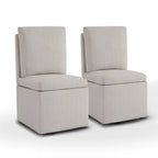 Nathan Dining Chair with Caster & Storage Set of 2 - N/A