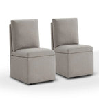 Nathan Dining Chair with Caster & Storage Set of 2 - N/A