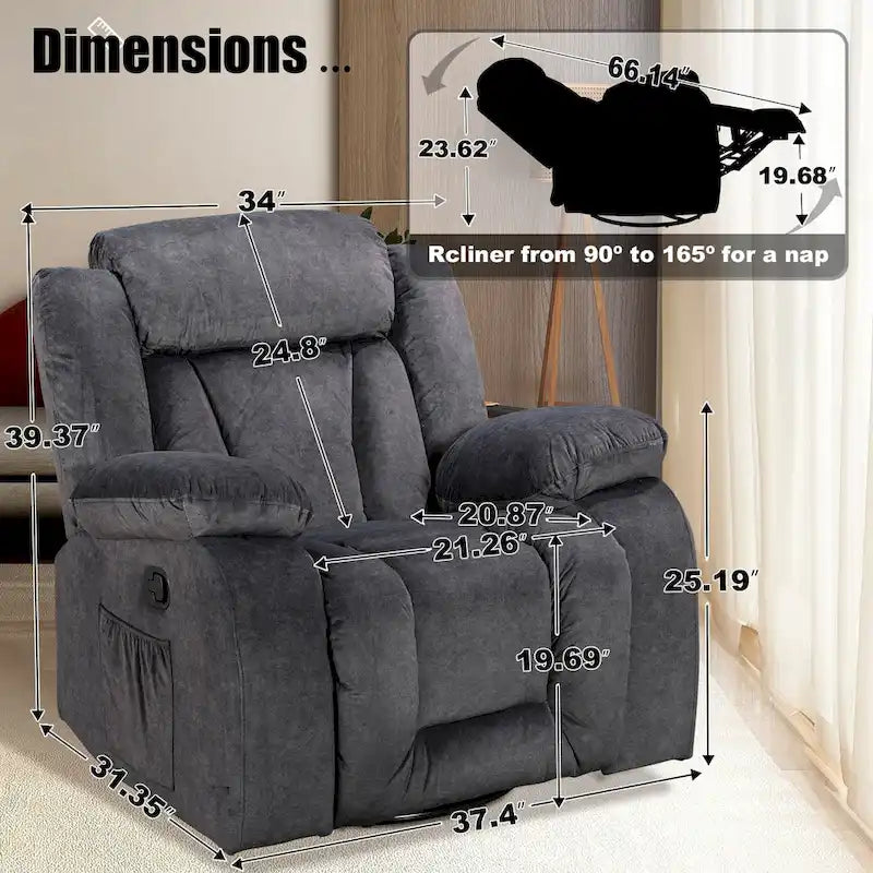 Rocker and Swivel Upholstered Recliner
