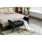 Porthos Home Sybil Tufted Velvet Accent Bench with Rubberwood Legs