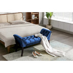Porthos Home Sybil Tufted Velvet Accent Bench with Rubberwood Legs