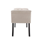 Porthos Home Sybil Tufted Velvet Accent Bench with Rubberwood Legs