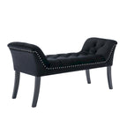 Porthos Home Sybil Tufted Velvet Accent Bench with Rubberwood Legs
