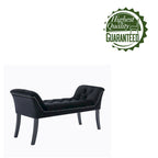 Porthos Home Sybil Tufted Velvet Accent Bench with Rubberwood Legs