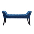 Porthos Home Sybil Tufted Velvet Accent Bench with Rubberwood Legs