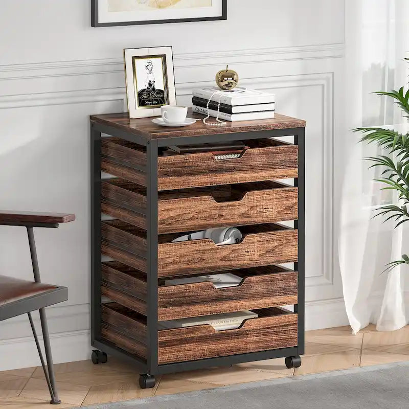5 Drawer Chest & 7 Drawer Chest Wood Storage Drawer Cabinet Organizer