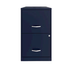 Space Solutions 18in. 2 Drawer Metal File Cabinet, Navy