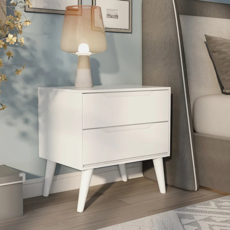 Bodo Mid-century Modern Wood 2-Drawer Nightstand by Carson Carrington