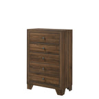 Linette 5 Piece Cherry Brown Panel Bedroom Set