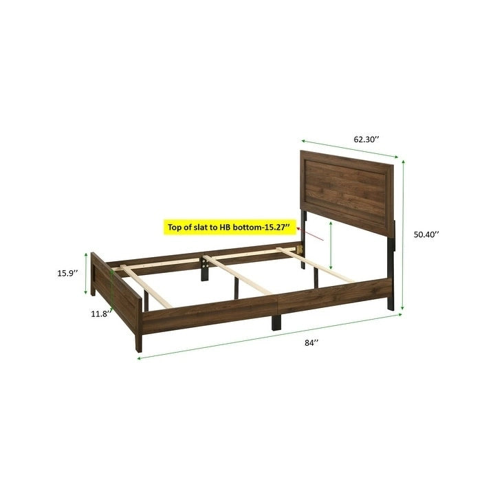 Linette 5 Piece Cherry Brown Panel Bedroom Set