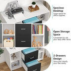 Mobile Lateral File Cabinet with 2 Drawers, Filing Cabinet Printer Stand
