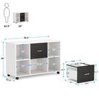 Mobile Lateral File Cabinet with 2 Drawers, Filing Cabinet Printer Stand