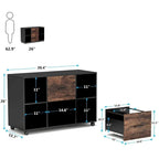 Mobile Lateral File Cabinet with 2 Drawers, Filing Cabinet Printer Stand