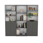 Kenyon 3pc Bookcase set 74 Wide 4-Shelf Double Cabinet
