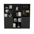 Kenyon 3pc Bookcase set 74 Wide 4-Shelf Double Cabinet