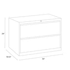 8000 Series 36 Wide 2-Drawer Lateral File Cabinet, Charcoal