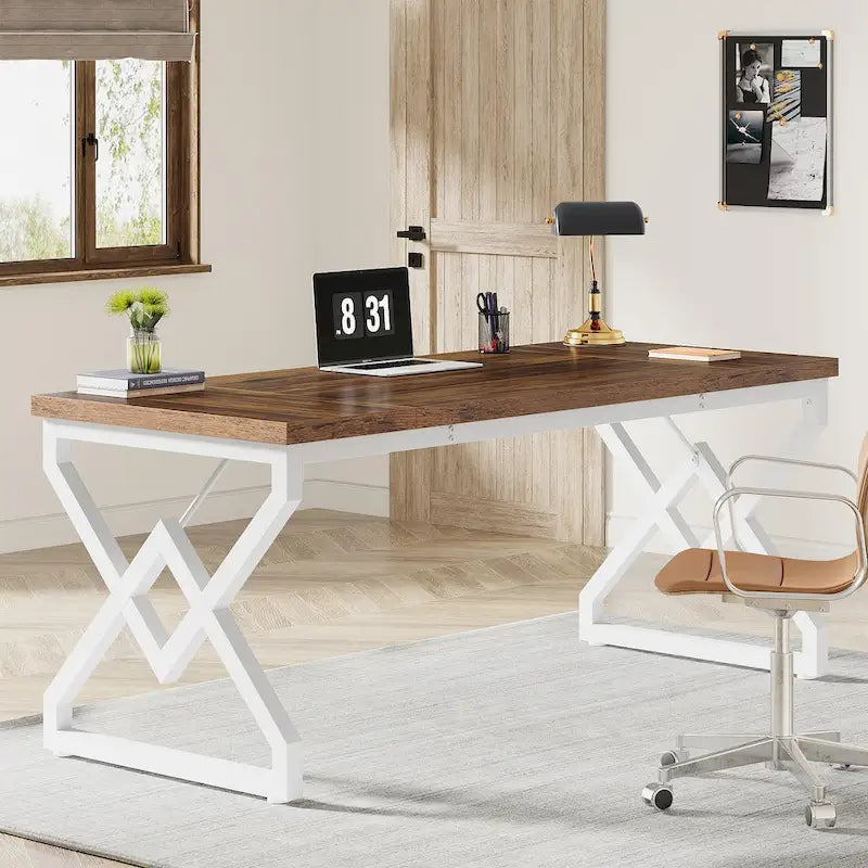 63-in Large Executive Desk, Home Office Computer Desk