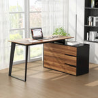 54.3  Home Office Computer Desk Corner Desk With Drawers and Cabinet