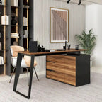 54.3  Home Office Computer Desk Corner Desk With Drawers and Cabinet