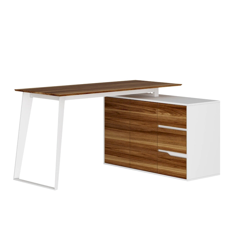 54.3  Home Office Computer Desk Corner Desk With Drawers and Cabinet