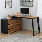 54.3  Home Office Computer Desk Corner Desk With Drawers and Cabinet