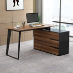 54.3  Home Office Computer Desk Corner Desk With Drawers and Cabinet