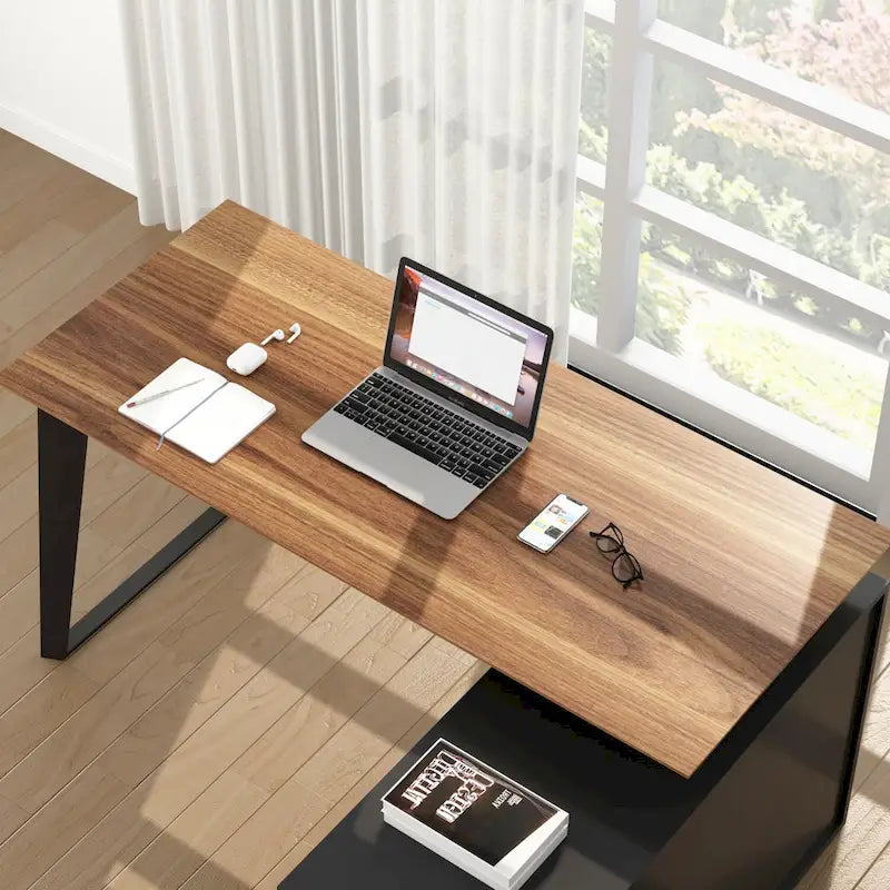 54.3  Home Office Computer Desk Corner Desk With Drawers and Cabinet