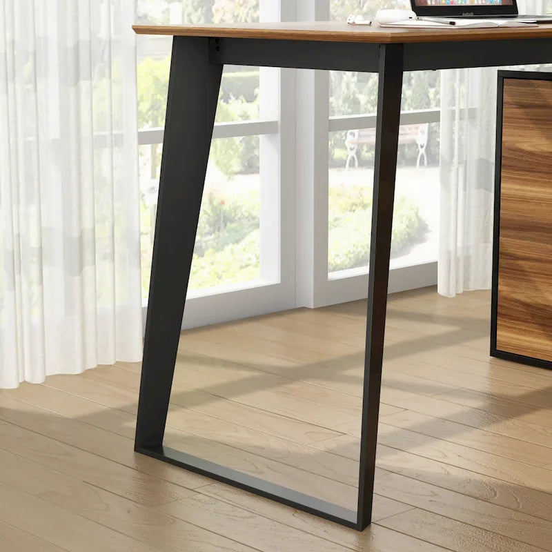 54.3  Home Office Computer Desk Corner Desk With Drawers and Cabinet