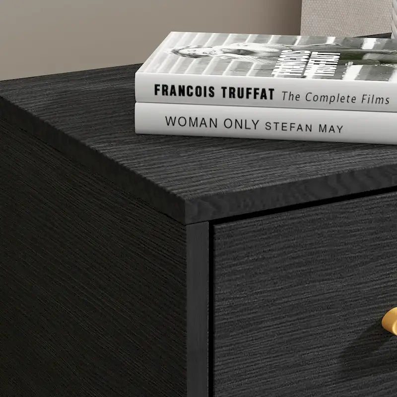 Timechee 23.6  Tall 1 - Drawer Wood Nightstand Metal Legs(1 Piece)