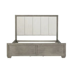 Roundhill Furniture Ennesley Gray Wood Bedroom Set with Upholstered Panel Bed, Dresser, Mirror, 2 Nightstand, and Chest