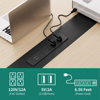 Moasis 6FT/8FT Conference Table Boat Shaped Meeting Table with Rectangle Grommet
