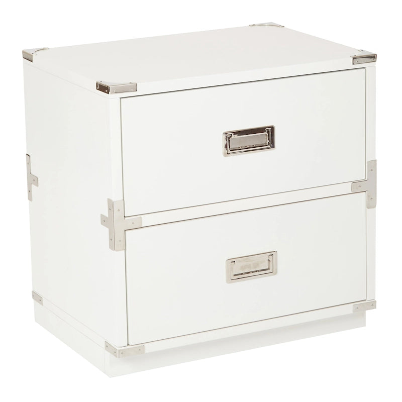 2-Drawer Storage Cabinet - Blue/Wheat/White - Bedside Table