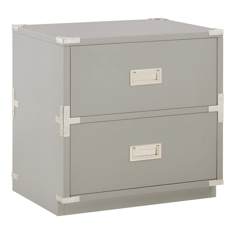 2-Drawer Storage Cabinet - Blue/Wheat/White - Bedside Table