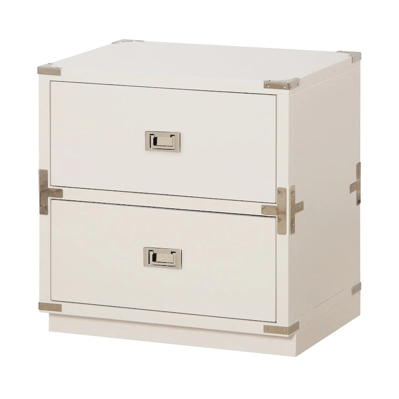 2-Drawer Storage Cabinet - Blue/Wheat/White - Bedside Table