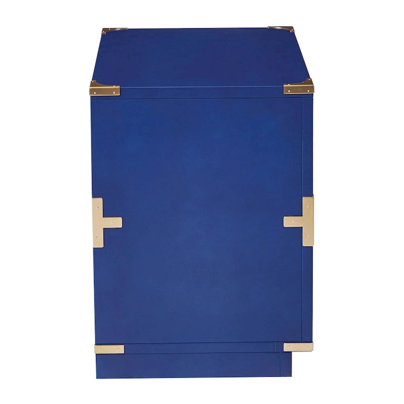 2-Drawer Storage Cabinet - Blue/Wheat/White - Bedside Table