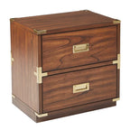 2-Drawer Storage Cabinet - Blue/Wheat/White - Bedside Table