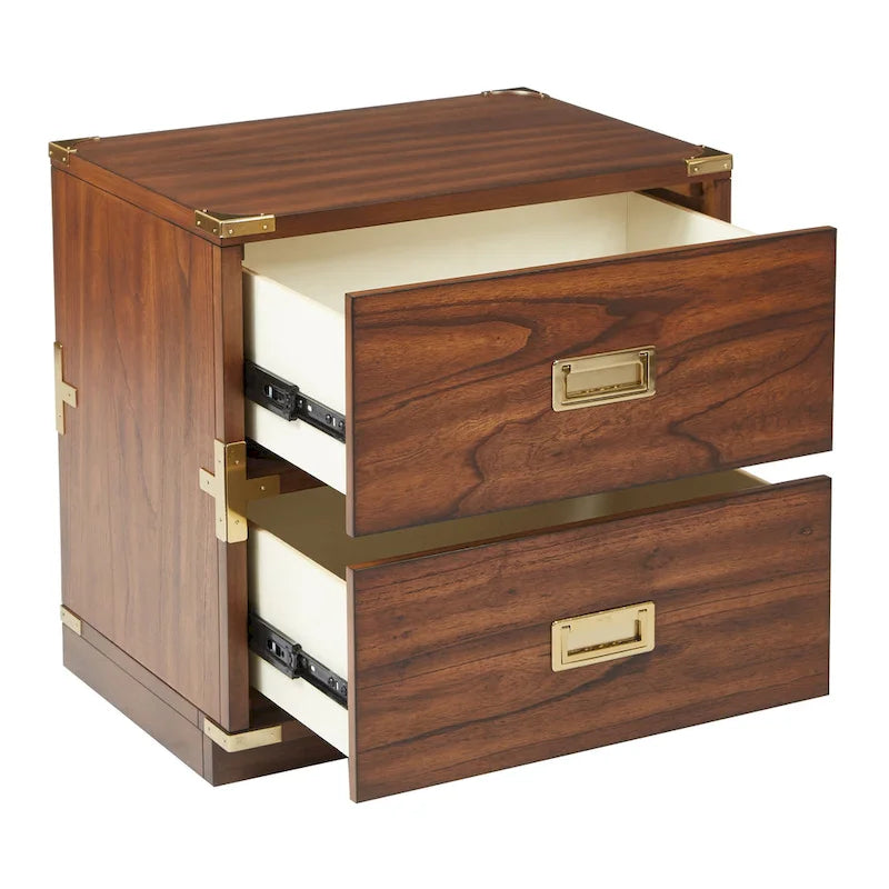 2-Drawer Storage Cabinet - Blue/Wheat/White - Bedside Table
