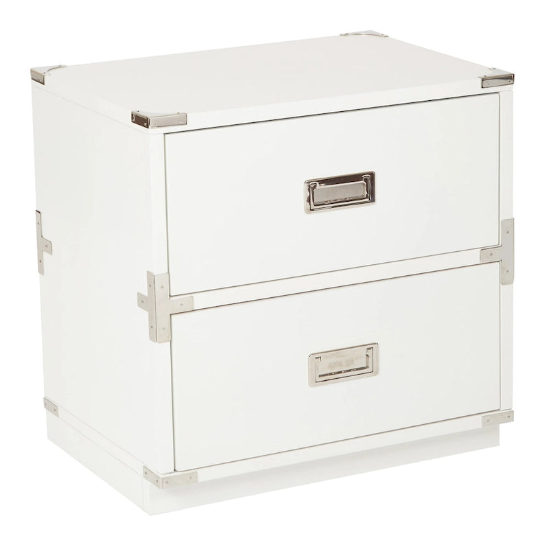 2-Drawer Storage Cabinet - Blue/Wheat/White - Bedside Table