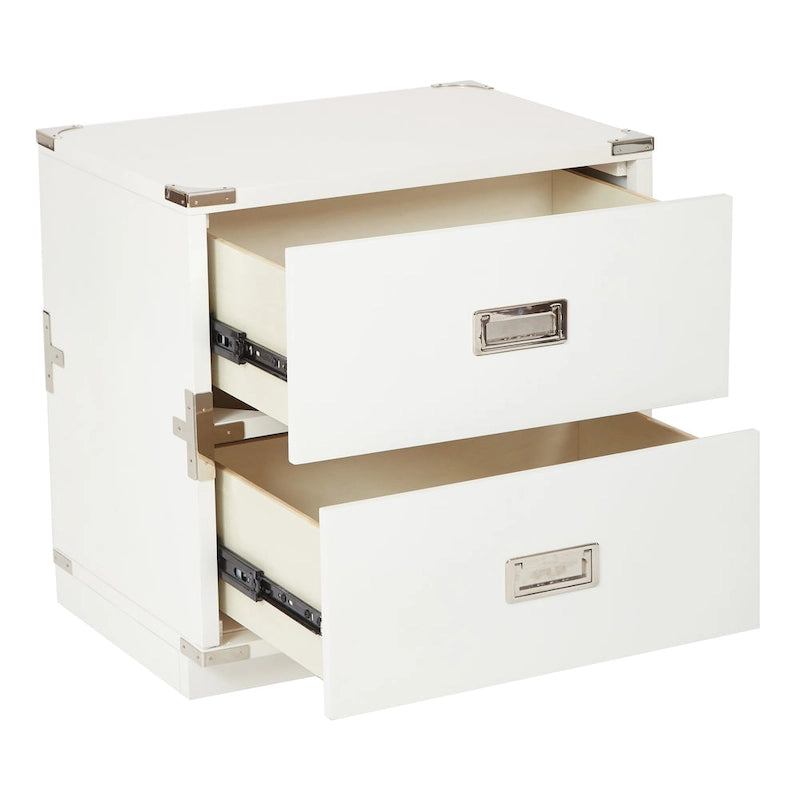 2-Drawer Storage Cabinet - Blue/Wheat/White - Bedside Table