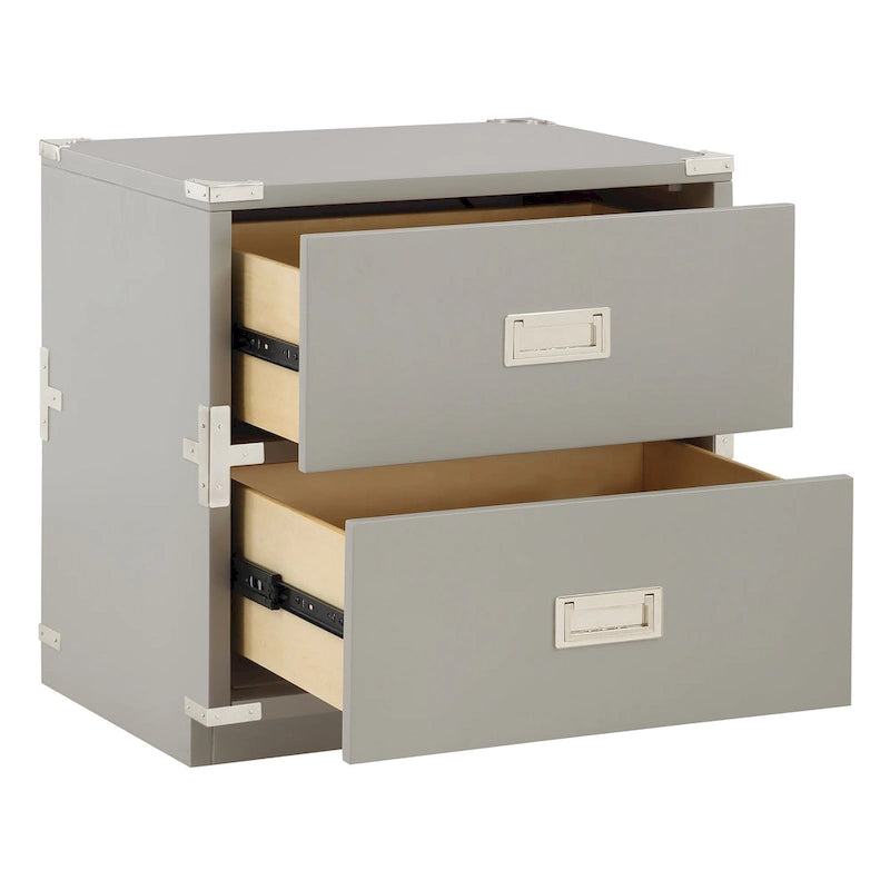2-Drawer Storage Cabinet - Blue/Wheat/White - Bedside Table