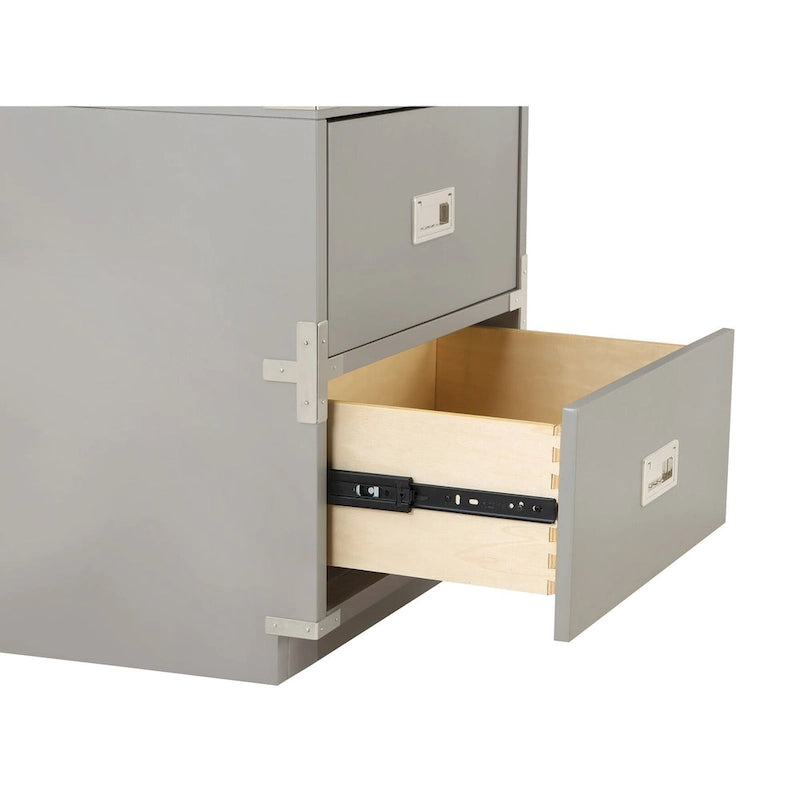 2-Drawer Storage Cabinet - Blue/Wheat/White - Bedside Table