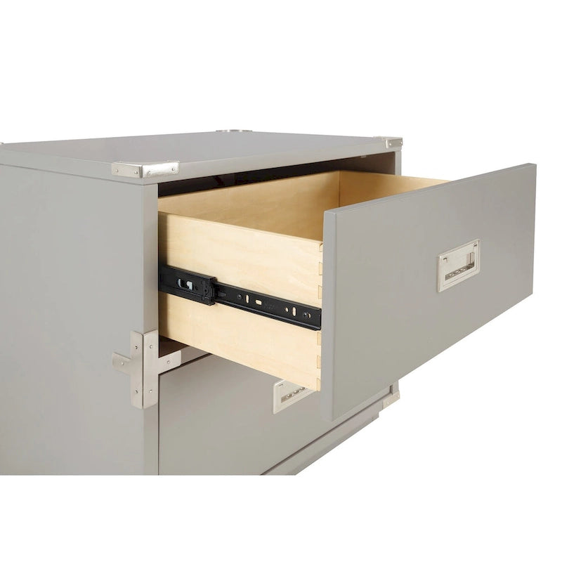 2-Drawer Storage Cabinet - Blue/Wheat/White - Bedside Table