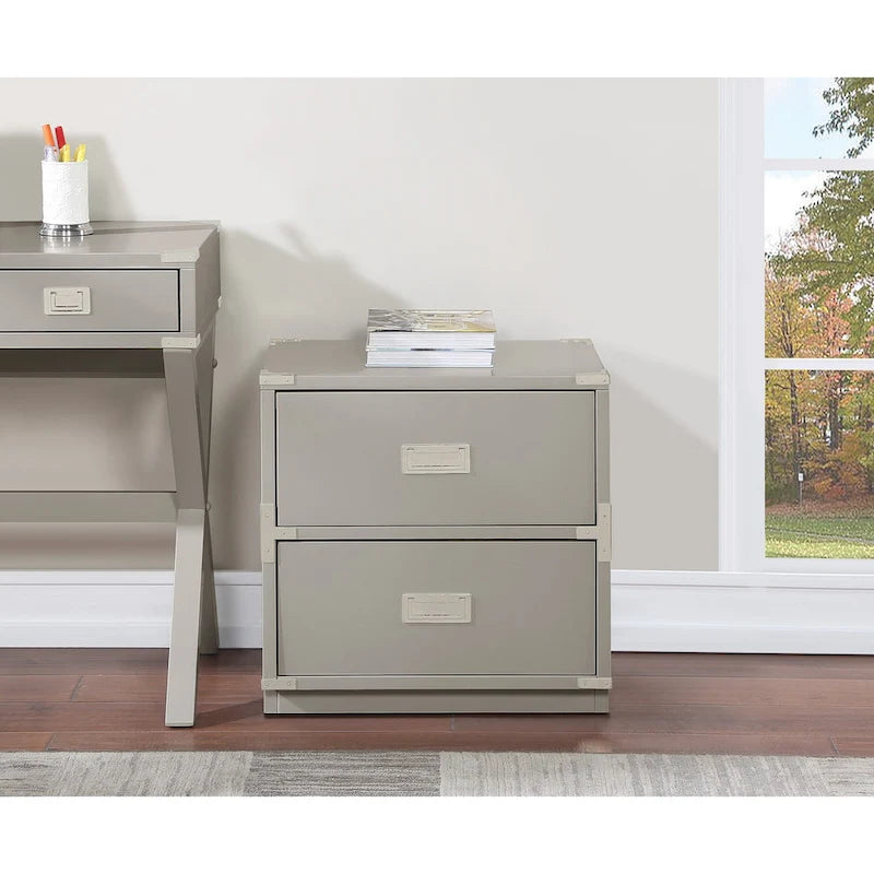 2-Drawer Storage Cabinet - Blue/Wheat/White - Bedside Table