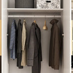 70.  H x 47.2  W Wardrobe Cabinet Armoire Three Doors In White Closet
